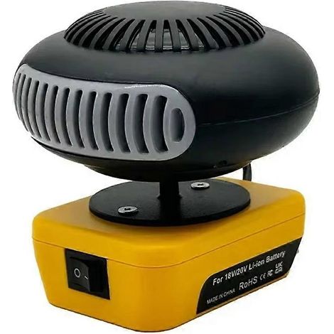 Tragbares elektrisches Heißluftgebläse mit zwei Betriebsmodi (Heiß- und Kaltluft) für DeWalt Li-Ion-Elektrowerkzeuge, für den Innen- und Außenbereich. (1/5)