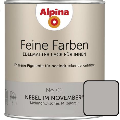 Alpina Feine Farben Lack No. 02 Nebel im November - mittelgrau 750 ml Buntlacke (1/2)