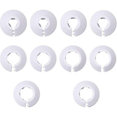 10 Pieces Single Radiator Rosettes, Radiator Rosette, Radiator Pipe Cover, Radiator Pipe Cover, Floor Wall Hole Cover, for Heating, Cover (12/16/20/25/32mm, White) (1/5)