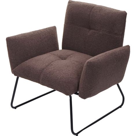 Poltroncina cocktail seduta extra large in tessuto riccio marrone 040006856