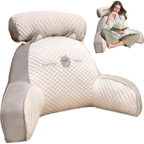 Lesekissen, Ruhekissen fürs Bett, Lesen mit Armlehnen, Lendenstützkissen, Lesekissen mit Nackenstütze