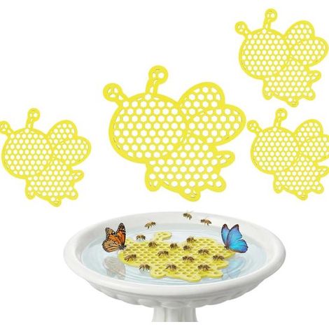 Abreuvoir flottant KZQ pour abeilles et papillons - 5 mm d'épaisseur - Lot de 4 - Jaune (1/5)