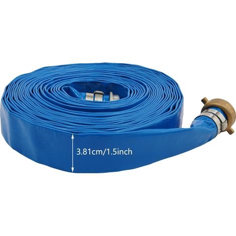 Tuyau de Décharge d'Eau, Construction en PVC, Haute Pression, Bleu (1/2)