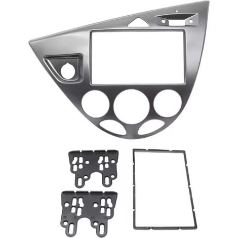 Kit d'installation double DIN pour autoradio Ford Focus Fiesta 1998-2006 (conduite à gauche), noir (argent/jaune).