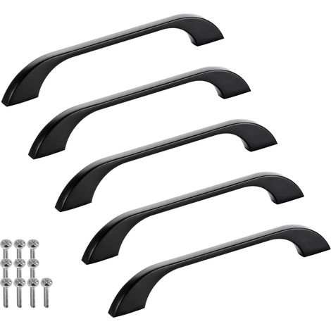 SOTECH Möbelgriff Bügelgriff Blackline XIII schwarz matt  Schubladengriff Schrankgriff inkl. Schrauben - Bohrlochabstand (BA) 128 mm, 5 Stück