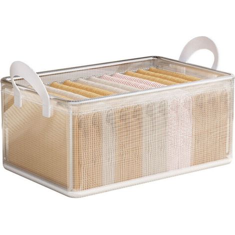 Scatola portaoggetti per vestiti, scatola organizer per armadio multistrato, cestino portaoggetti pieghevole, trasparente (1/4)