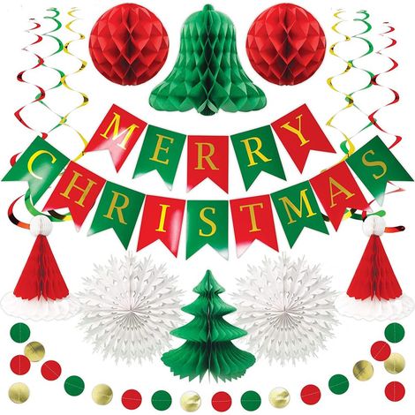 Décorations de Noël réutilisables haut de gamme - Vente de décorations de Noël - Guirlande décorative de Noël, boules alvéolées de Noël - Décorations de Noël d'intérieur, décorations de fenêtre - Déco (1/5)