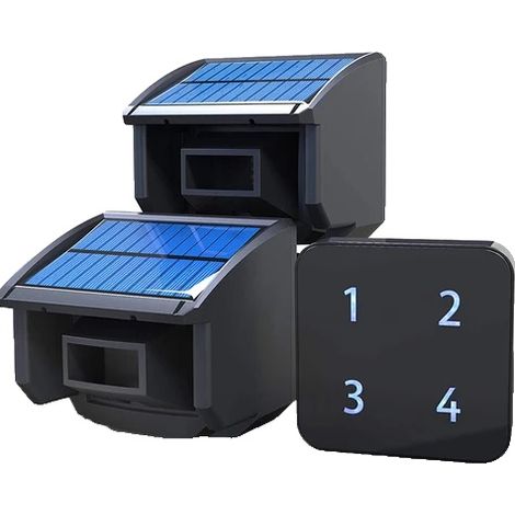 Bewegungsmelder, solarbetrieben, 400 Meter Funkreichweite, KIT2, EU-Stecker (1/2)