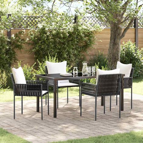 Garten Essgruppe 5 pcs Braun und Schwarz PE-Rattan (1/5)