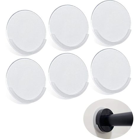 Support de tringle à rideau de douche - Sans perçage - Adhésif renforcé - Pour surfaces lisses - 2 pièces (1/5)