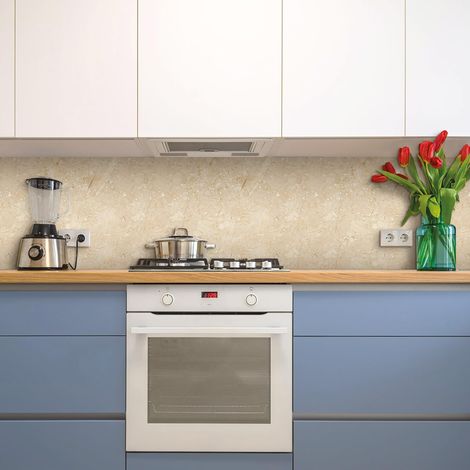 CREARREDA Rivestimento Parete Cucina Paraschizzi Cucina Adesivo per Fornelli 60 x 58 cm Effetto Lucido - Spesso 1mm e Rigido - Ignifugo e Resistente al Calore, all'Acqua (1/5)