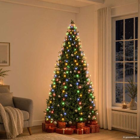 vidaXL Red de luces de árbol de Navidad 250 LEDs de colores 250 cm (1/5)