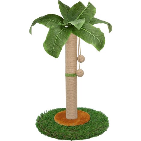 Arbre à chat d'intérieur pour chats et chatons – 60 cm de haut avec corde en sisal, arbre à chat avec boule suspendue (60 cm) (1/5)