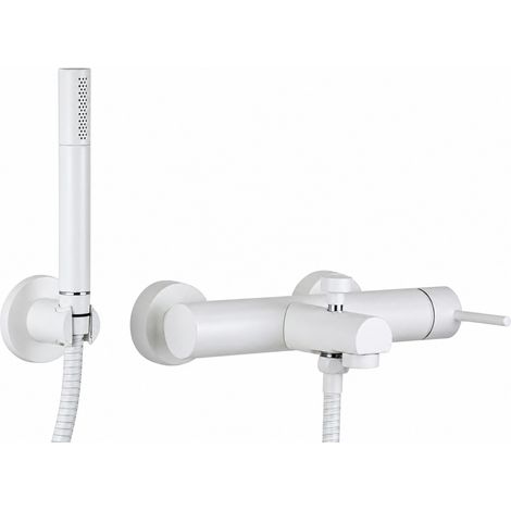 Mattweißer externer Bademischer Gattoni Easy 2201/22BO weiß matt - Mit Duschset
