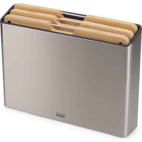 Joseph Joseph Folio Set di 3 Taglieri da Cucina in bambù, Antiscivolo, con Custodia in Acciaio Inox, Grande (1/5)