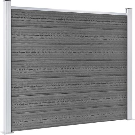 Panneau de clôture de Jardin,design simple WPC 180x146 cm Gris -12814 (1/5)