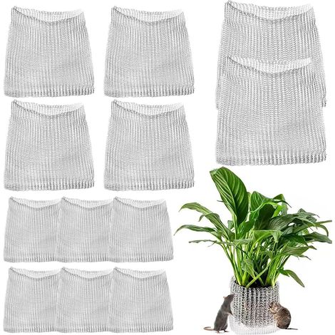 Lot de 12 protections racines acier inoxydable fruitiers paniers plantation campagnols maille métallique protéger racines fleurs (1/5)