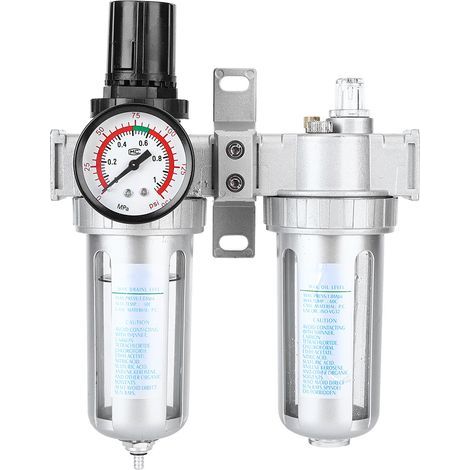 1 Stück Wasser- und Ölfilter für Luftkompressor mit Druckregler und Öler (1/5)