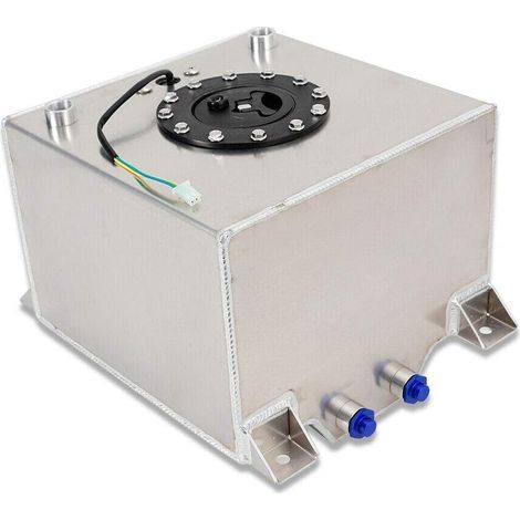 20L Kraftstofftank, Aluminium Renntank Tank mit Ölstandsensor, Benzintank Große Kapazität für Hot Rods, Straßenbahnen, LKW und Geländefahrzeuge