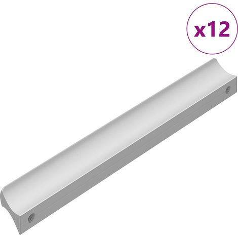 Handle Plain 12 pcs Silver 105.7 x 7.4 x 15.5 mm Aluminium vidaXL