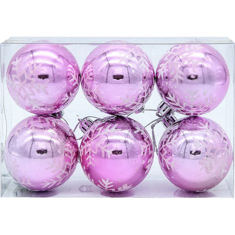 Bola De Adorno Navideña En Forma De Copo De Nieve - Plástico - 6 Cm - Para Decoración Interior Y Exterior - Unidad (1/5)