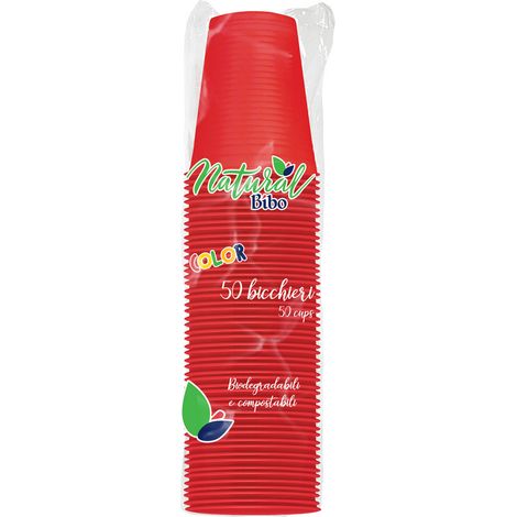 Bicchieri 200cc 50pz Colorati BIBO - size Rosso (1/5)