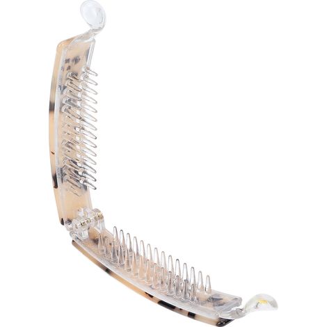 Barrette banane anti-glisse pour cheveux longs - Accessoire de coiffure mode femme et fille - Écaille beige (1/5)