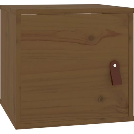 Armoire murale Salon,Meuble bas de Rangement,Meuble TV Marron miel 31,5x30x30 cm Bois de pin massif -68897 (1/5)