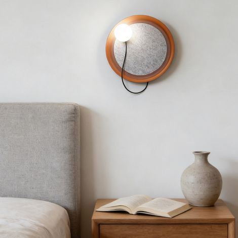 Luminaire Mural Artistique en Fer Réglable - Rond Magnétique Ø25cm, Ampoule G9 - Idéal Restaurant/Shop/Chambre,lumière blanche (1/5)