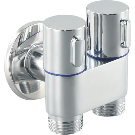 Robinet mitigeur 1 entrée 2 sorties G1/2, robinet mitigeur pour salle de bain, bidet et douche, robinet pour lave-linge, robinet mural (1/5)
