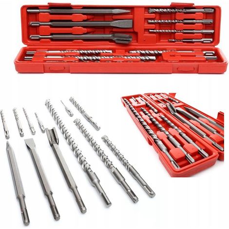 Set di 9 punte da trapano S4 + 3 scalpelli SDS+ Kraft&Dele (1/5)