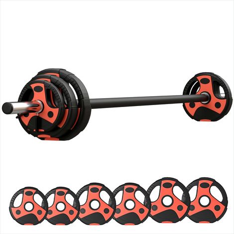 Haltères réglables 20 kg avec barre monobloc antidérapante Métal (1/5)