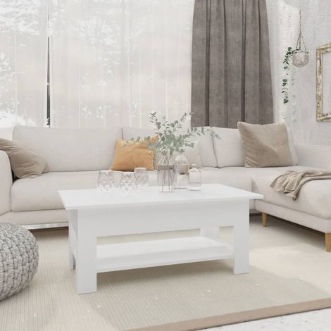 810253 Coffee Table White 102x55x42 cm Engineered Wood vidaXL