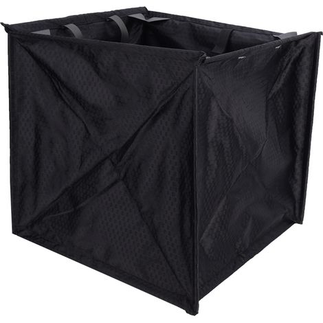 Sac de rangement pliable portable en nylon noir pour corde d'escalade, corde de lancer et hampe. (1/5)