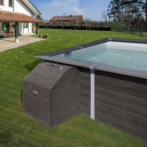 GRE – Coffre de filtration composite 80 x 60 x 91 cm – Hauteur 0,96 m – Ouverture par trappe – Serrure à clé incluse (1/5)