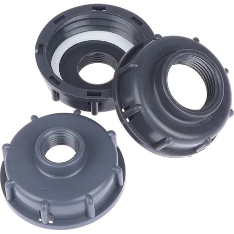 (A) Raccords robustes pour cuves IBC S60X6, bouchon à filetage grossier, filetage femelle 60 mm vers adaptateur 1/2", 3/4", 1". (1/4)