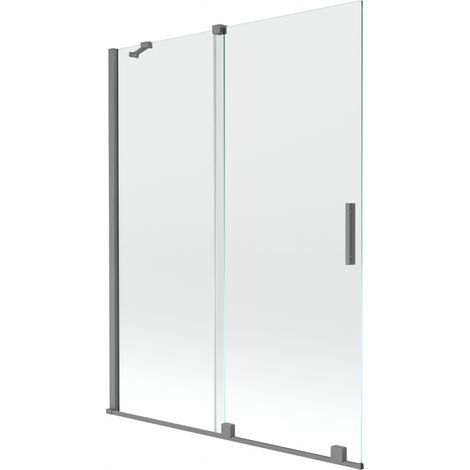 Mexen Velar paroi de baignoire 2 volets coulissants 130 x 150 cm, transparent, gun metal - 896-130-000-01-95 (1/2)