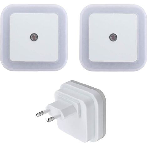 2x Veilleuse LED (2 pièces Blanc chaud) , Veilleuse à économie d'énergie avec capteur intelligent Marche/Arrêt automatique à brancher dans le mur Veilleuse (1/5)