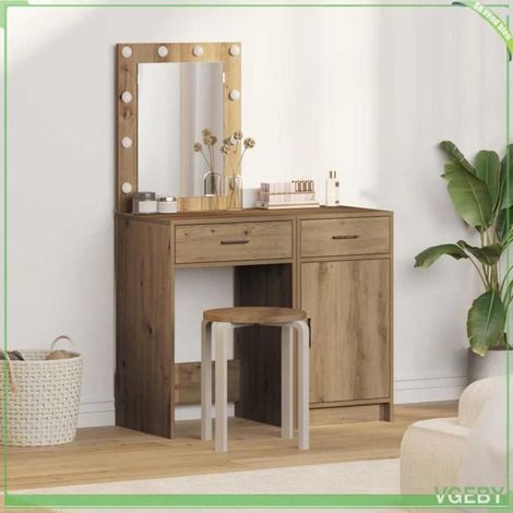 Coiffeuse - 7291712450075 - Marron - Bois d'ingénierie - Éclairage LED (1/5)