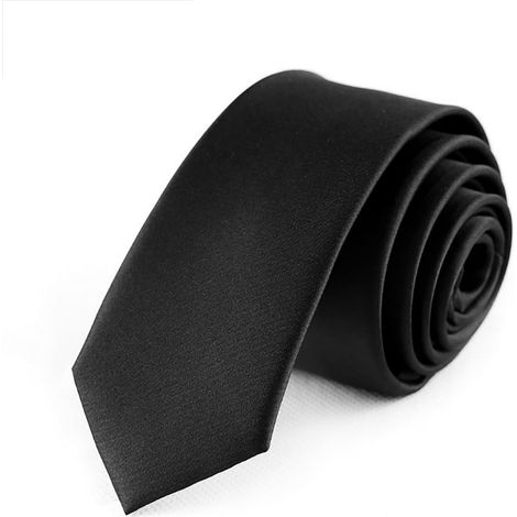 Einfarbige Herrenkrawatte – 1 Stück – Seiden-Polyester – Glatte und elegante Oberfläche – Für Hochzeiten und Büro – Breite 5 cm (1/5)