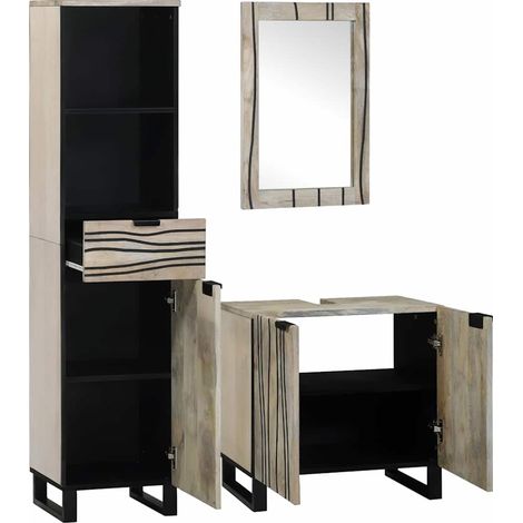 Maison Exclusive - Juego de muebles de baño con cajón 3 pcs Mader