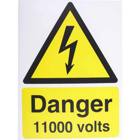 Panneau de danger, avec pictogramme : Danger Electricité " Danger 11000 Volts " ( Prix pour 1 )