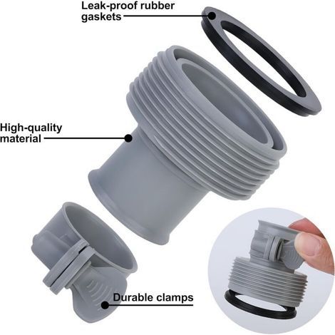 Adaptateur de tuyau INTEX 1.25 pouce type B pour système filtration et eau de mer, connexion étanche et efficace (1/3)