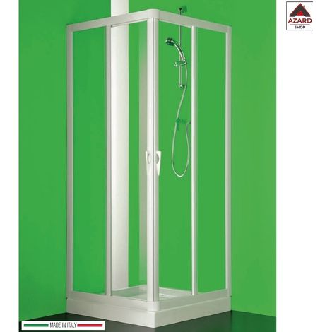 Box doccia angolare con profili in PVC e vetro acrilico