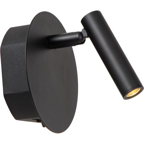 Lucide JOLIJN - wiederaufladbare Bettlampe / Wandleuchte - Akku/Batterie - Ø 10,2 cm - LED - 1x2W 3000K - Magnetisch - Schwarz (1/4)