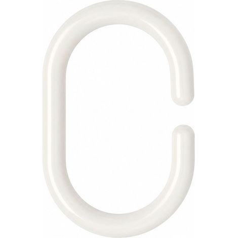Anelli per tende da doccia ovali 18 mm bianchi con busta da 100 pezzi (1/5)