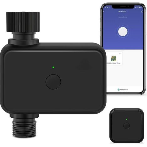 1 programmateur d'arrosage, WiFi et Bluetooth, 15 programmes, commande vocale Alexa/Google, retard pluie, étanche IP55 (1/5)