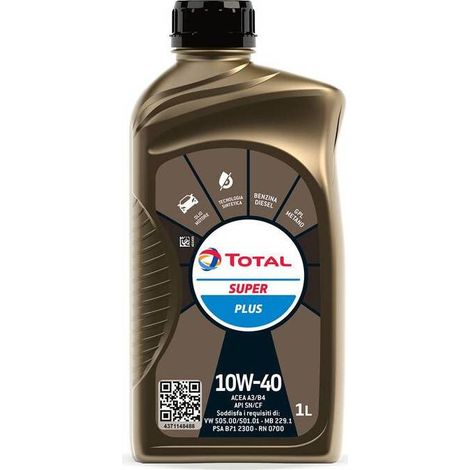 12 x OLIO LUBRIFICANTE TOTAL SUPER PLUS 10W40  1 L
