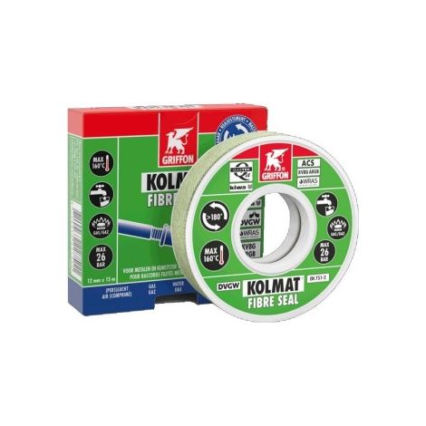 GRIFFON 6300531 Kolmat Fibre Seal threaded connection sealing tape 15m x 12 mm (1/2)