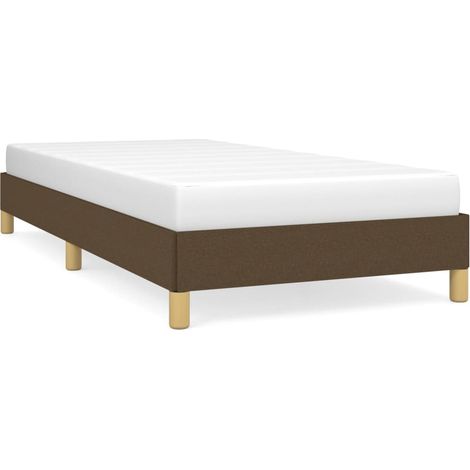 Maison Exclusive - Cadre de lit sans matelas marron foncé 90x190 cm tissu (1/5)